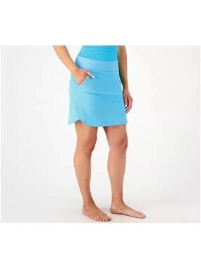 Lands' End Board Skirt Size 8 Regular Pull On Pockets Turquoise Blue Resort Wear